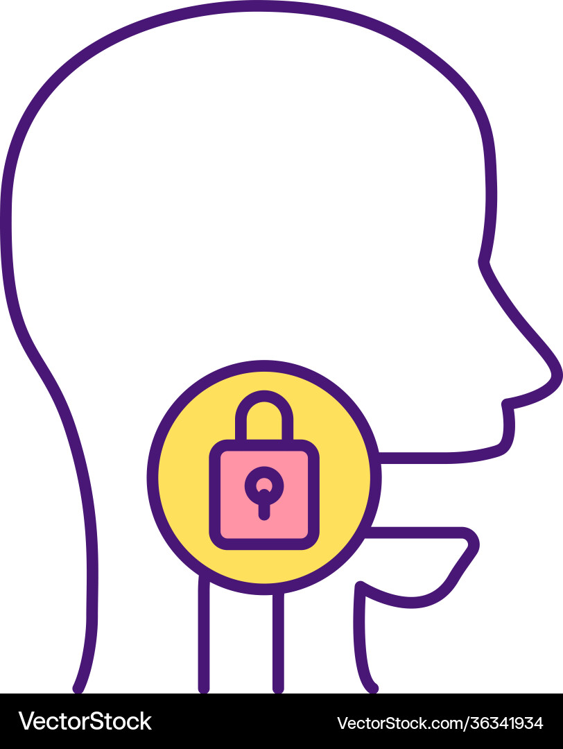 Difficulty swallowing rgb color icon vector image