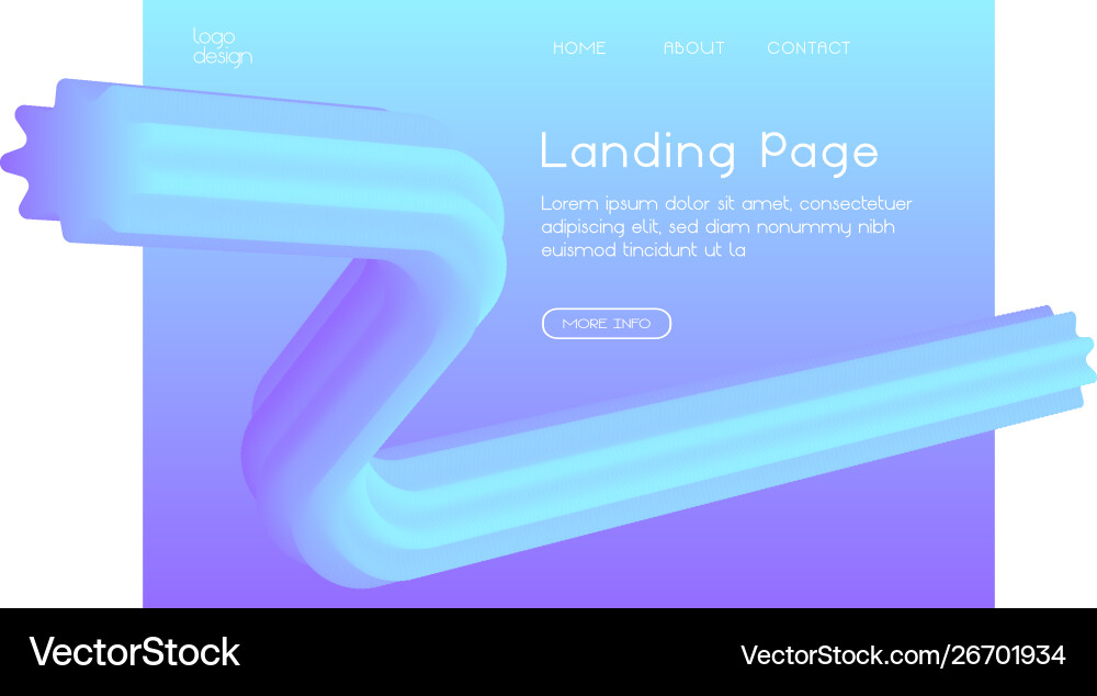 Gradient web landing page design Gradient web landing page design vector image