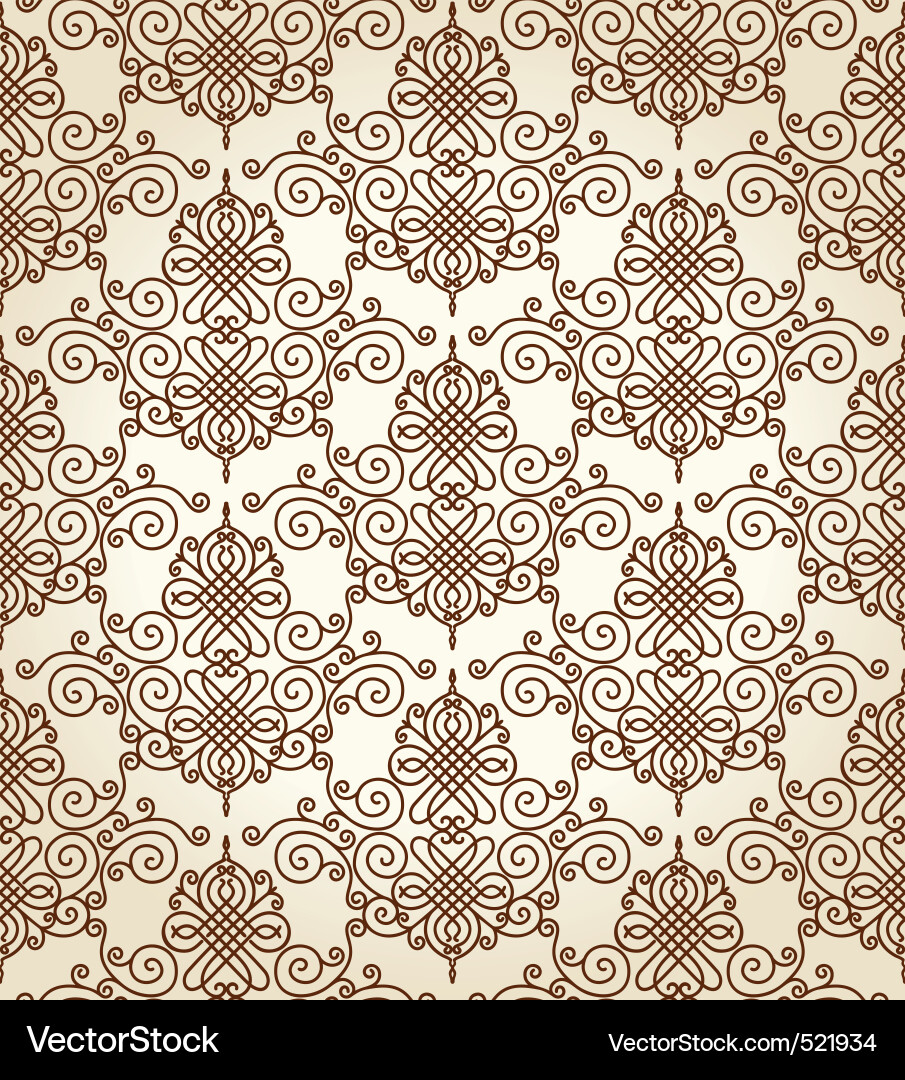 Intricate Calligraphic Scroll Pattern Vector Image