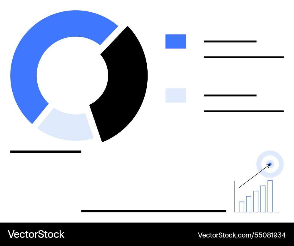 Minimalist pie chart and bar graph for data Minimalist pie chart and bar graph for data Vector Image
