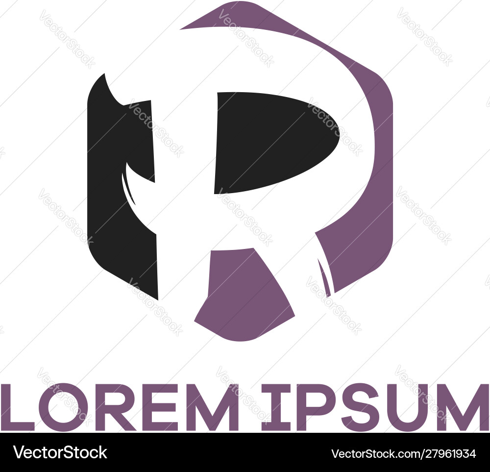 R letter logo design in hexagonal shape R letter logo design in hexagonal shape vector image