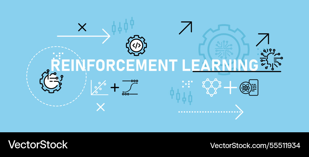 Reinforcement learning smart technology machine Reinforcement learning smart technology machine vector image