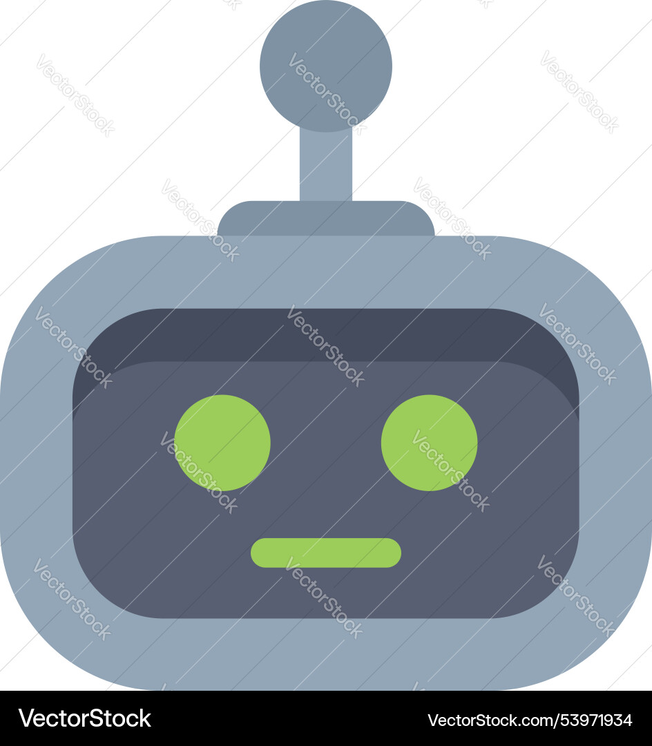 Robot face showing neutral expression on white Robot face showing neutral expression on white vector image