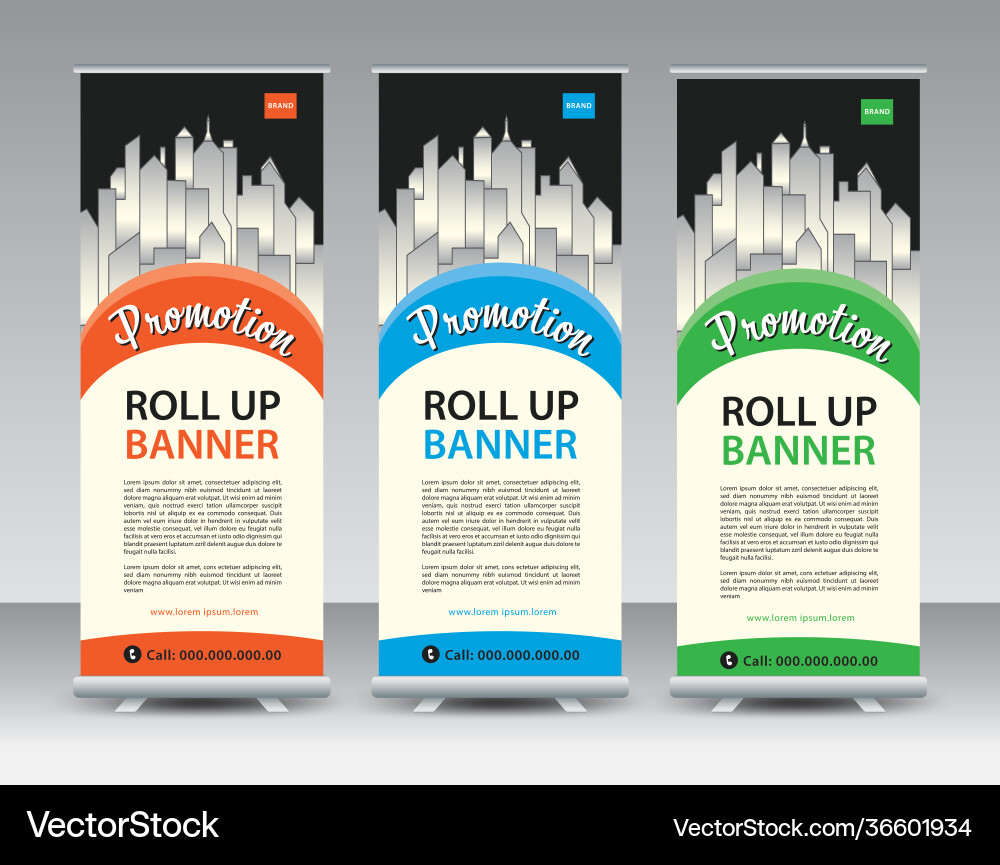 Roll up banner template-web background Roll up banner template-web background Vector Image