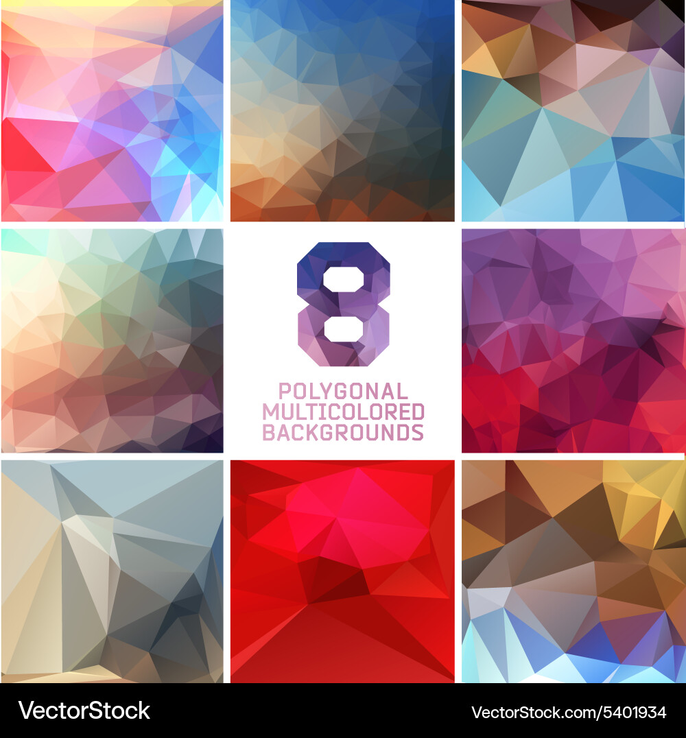 Set of abstract polygonal background Vector Image