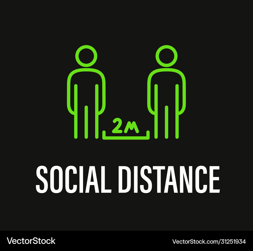 Social distance coronavirus protection campaign vector image