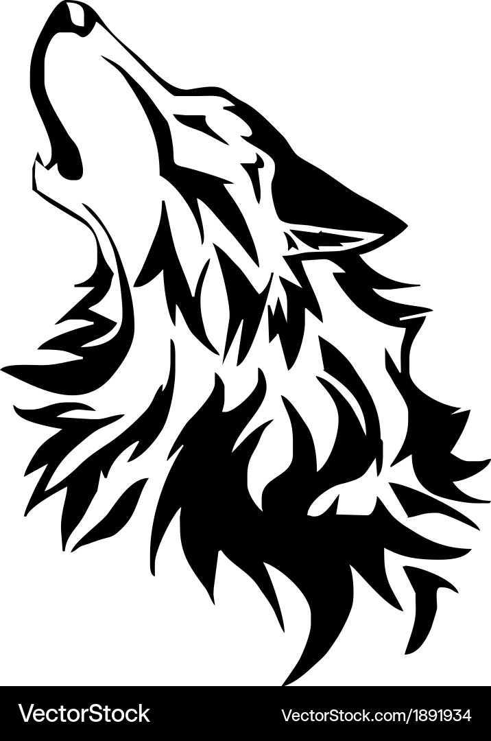 Tribal Wolf Silhouette vector image