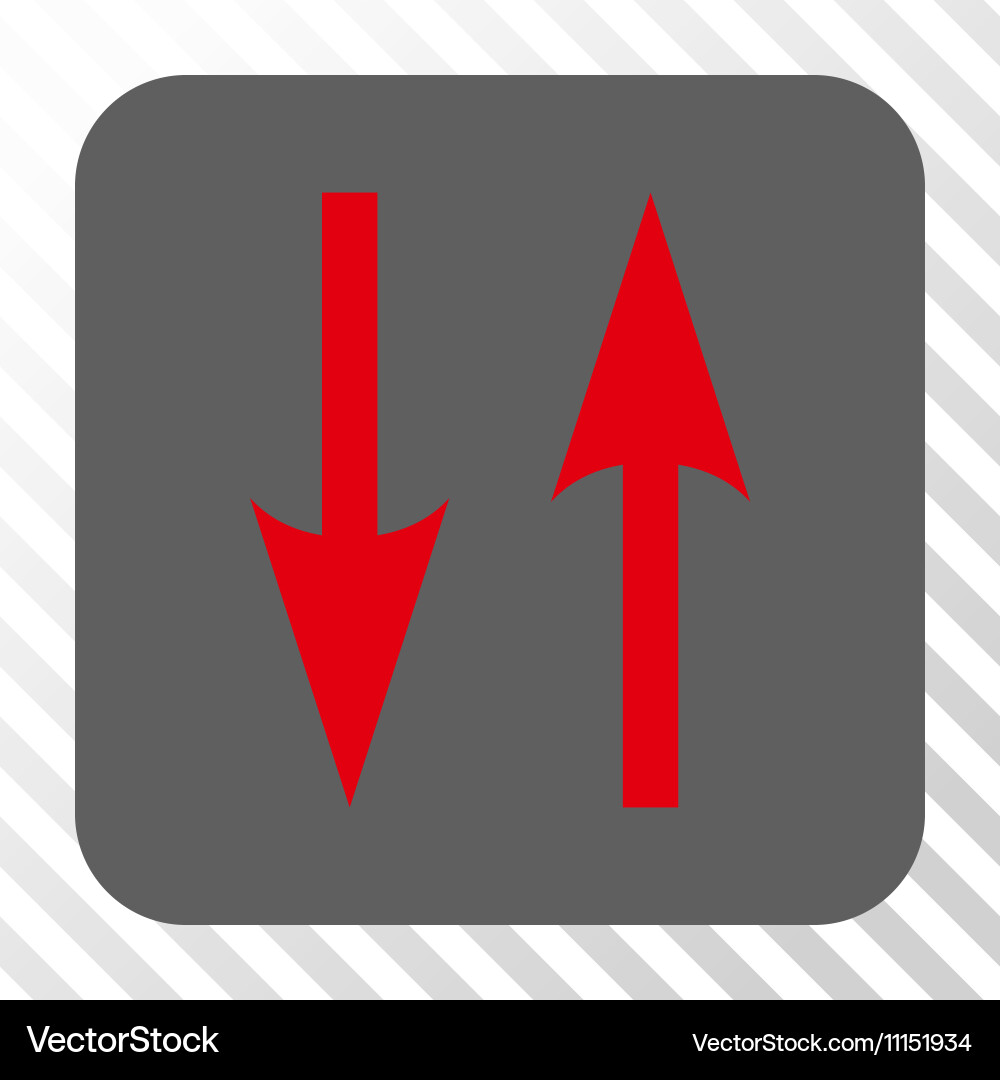 Vertical exchange arrows rounded square button Vector Image