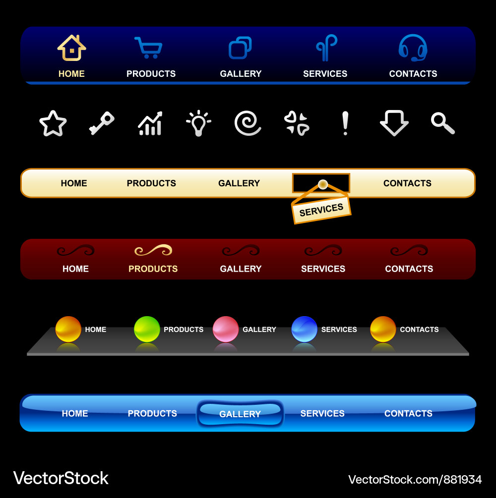 Web navigation templates Vector Image