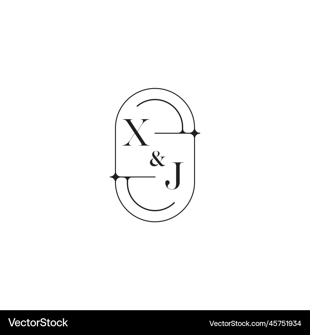 Xj line simple initial concept with high quality Vector Image