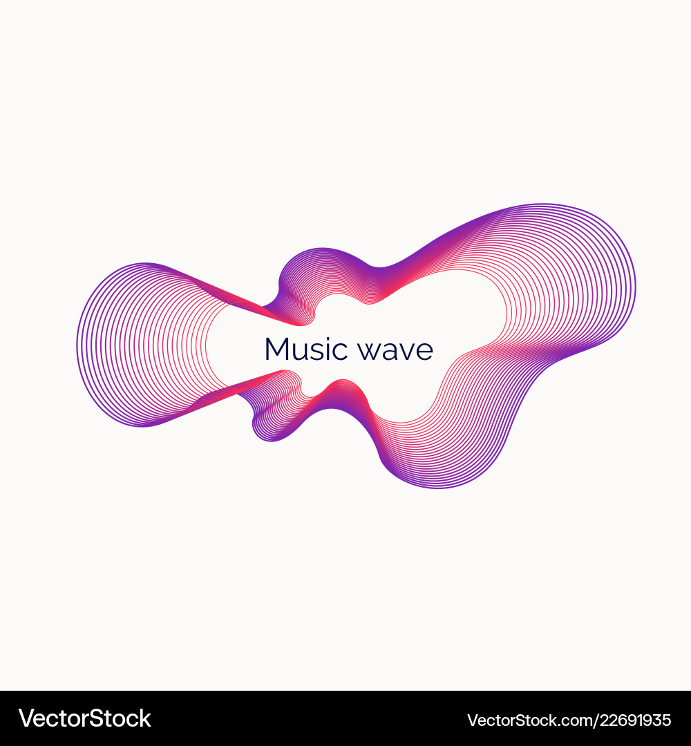 Abstract background with a dynamic music waves Vector Image