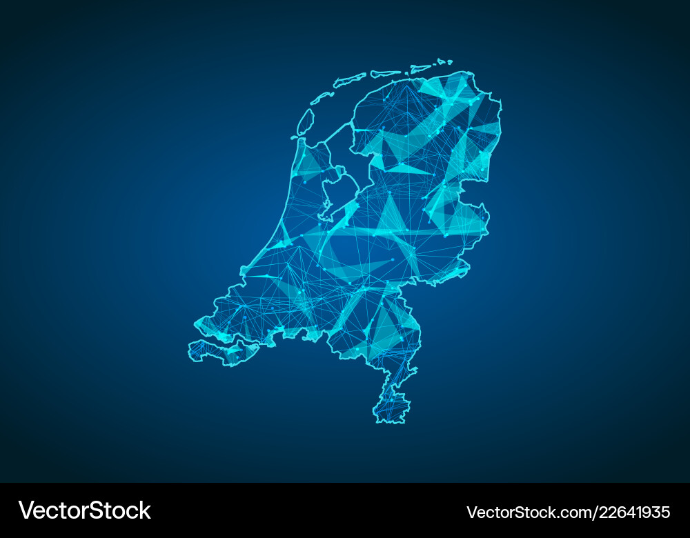 Abstract Network Map Scales vector image