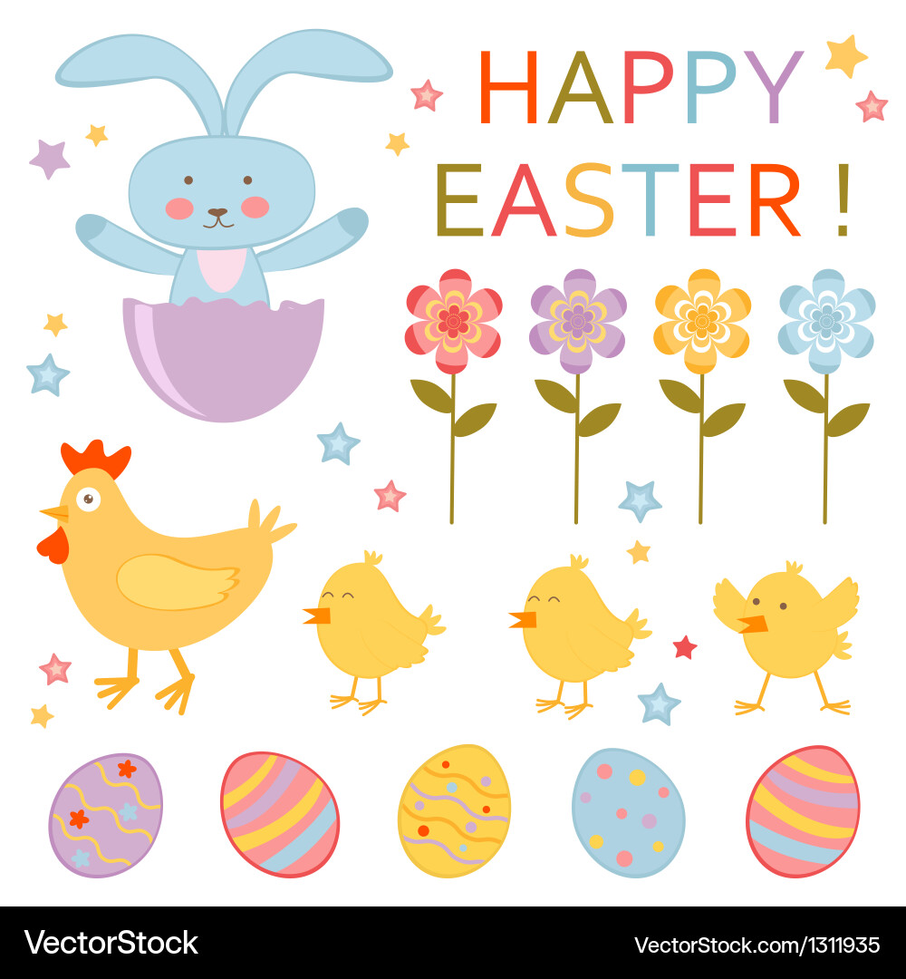 Adorable Easter Collection vector image