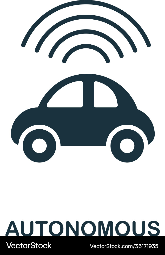 Autonomous icon monochrome style design from Autonomous icon monochrome style design from vector image