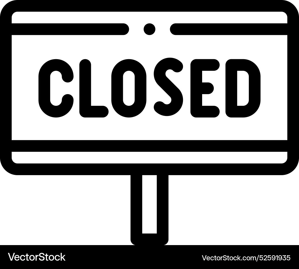 Closed icon thin linear style design isolated Closed icon thin linear style design isolated vector image