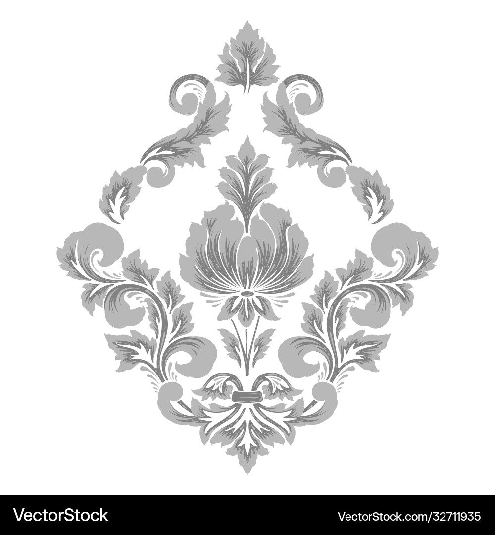 Damask element isolated central Damask element isolated central vector image