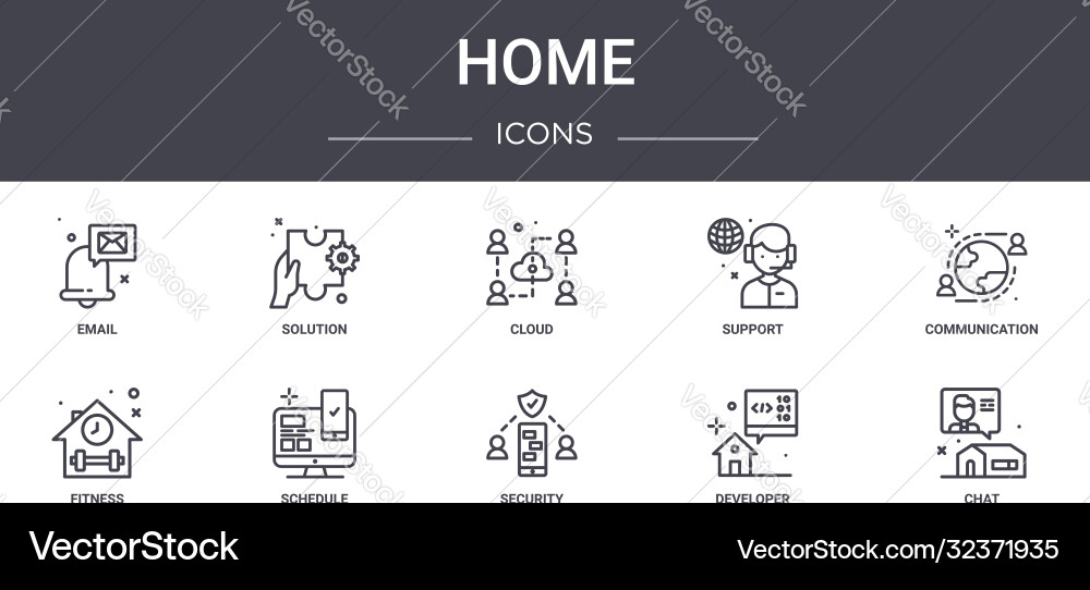 Home concept line icons set contains usable Home concept line icons set contains usable vector image