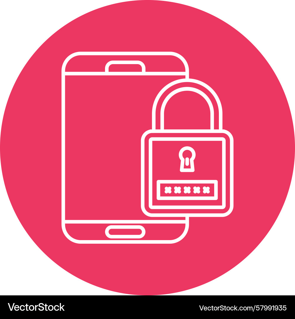 Mobile security line multi circle Vector Image