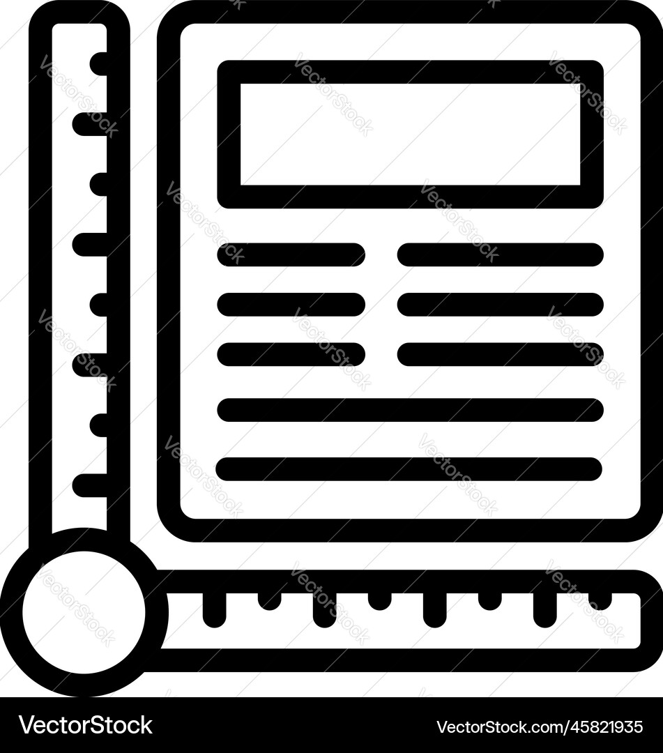 Plotter ruller icon outline data device Plotter ruller icon outline data device vector image