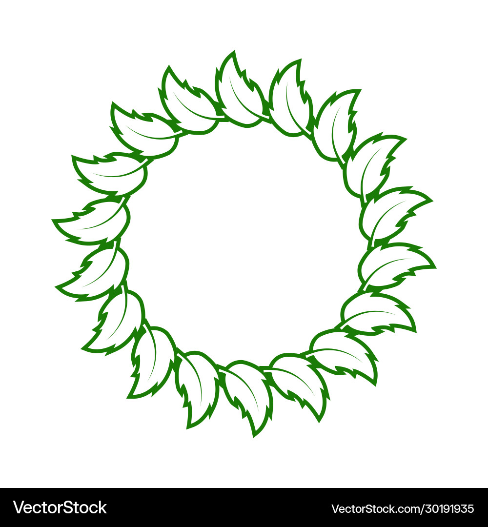 Round frame leaves simple design for text Round frame leaves simple design for text vector image