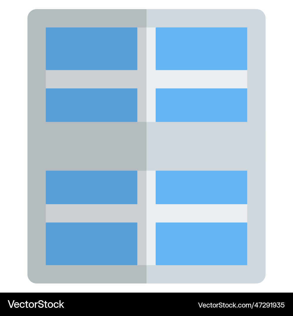 Sash window with vertical moving panels Vector Image