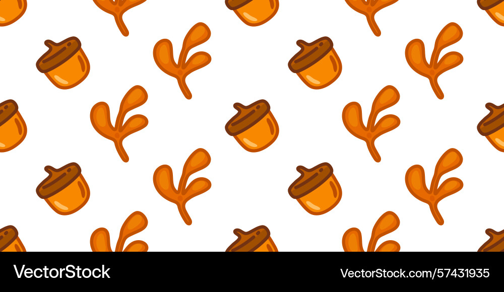 Seamless acorn twig pattern design Seamless acorn twig pattern design vector image
