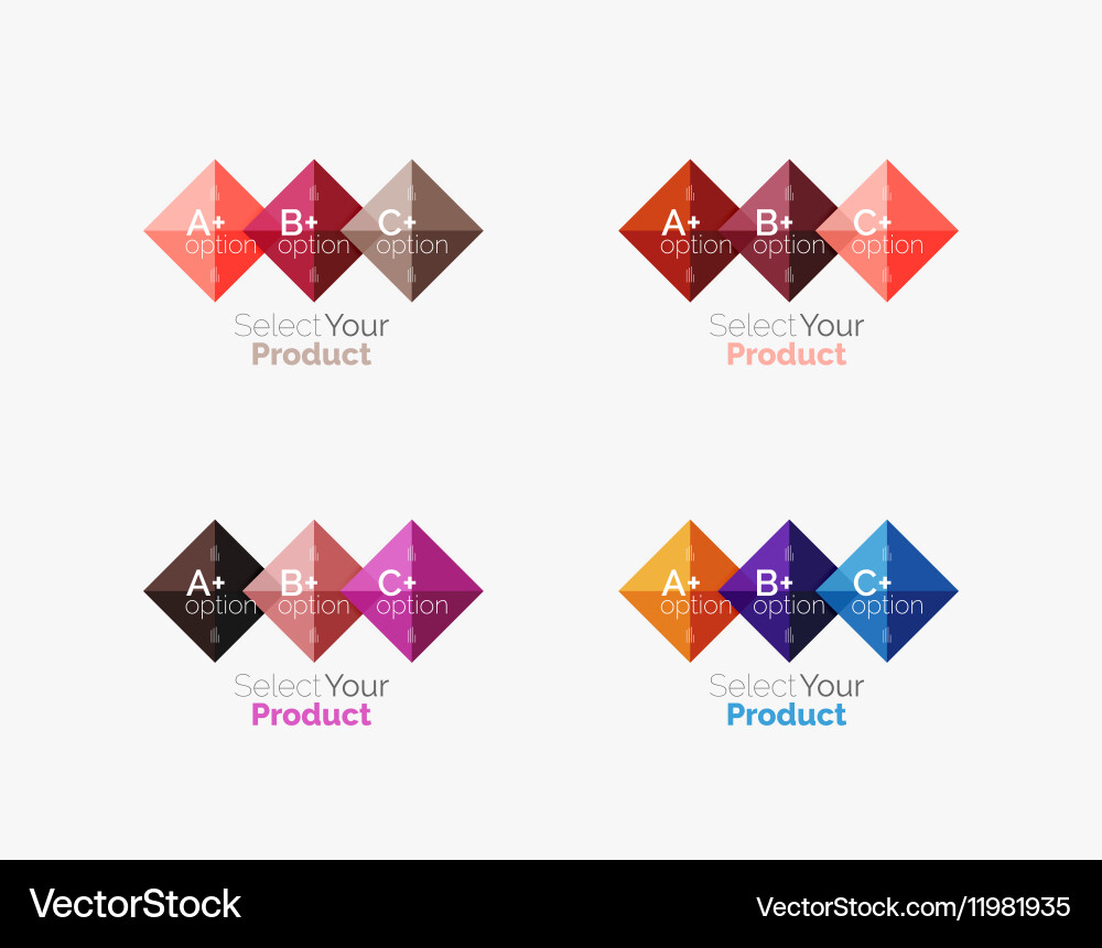 Set of square abstract background templates Vector Image