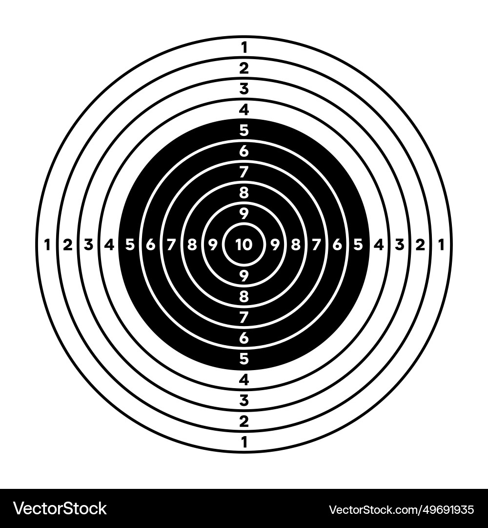 Shooting range paper target with divisions marks Shooting range paper target with divisions marks vector image