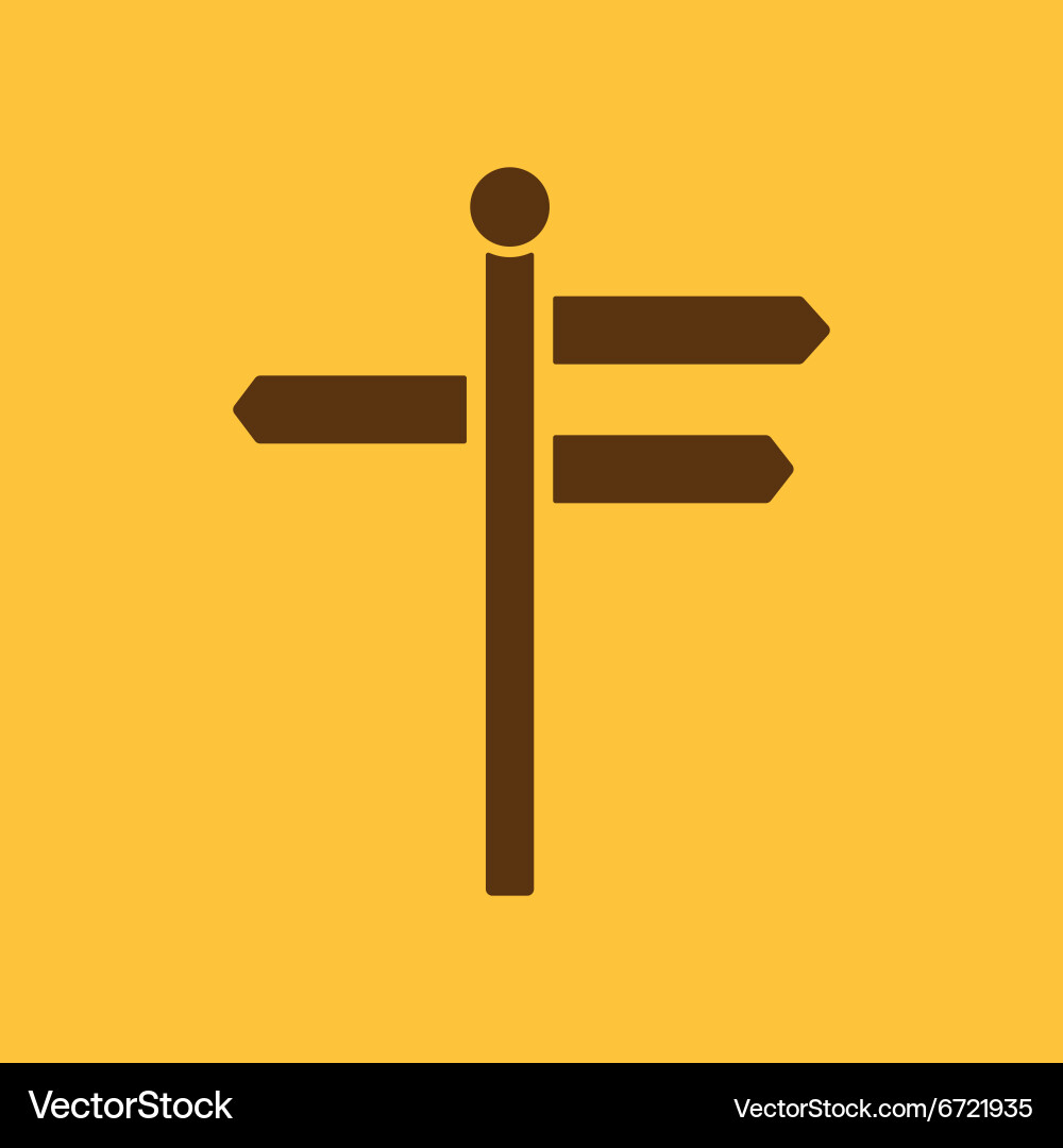 Signpost icon pointer symbol flat Vector Image