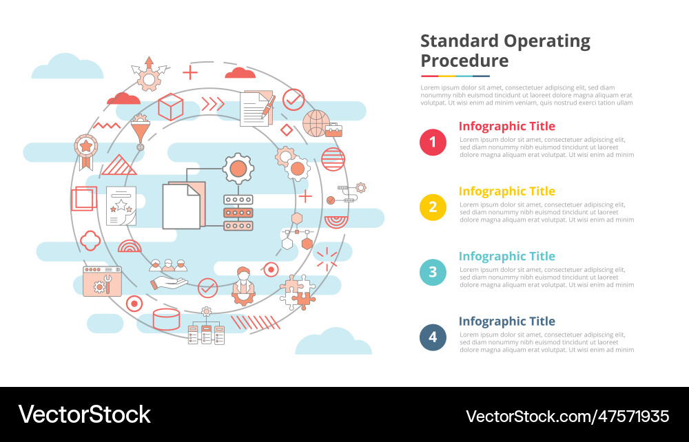 Sop standard operating procedure concept Sop standard operating procedure concept vector image