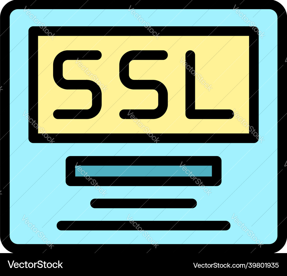 Ssl security icon color outline Ssl security icon color outline vector image