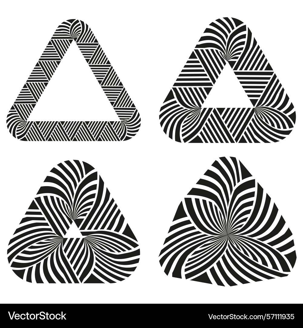 Striped triangle figure abstract pattern icon Striped triangle figure abstract pattern icon vector image