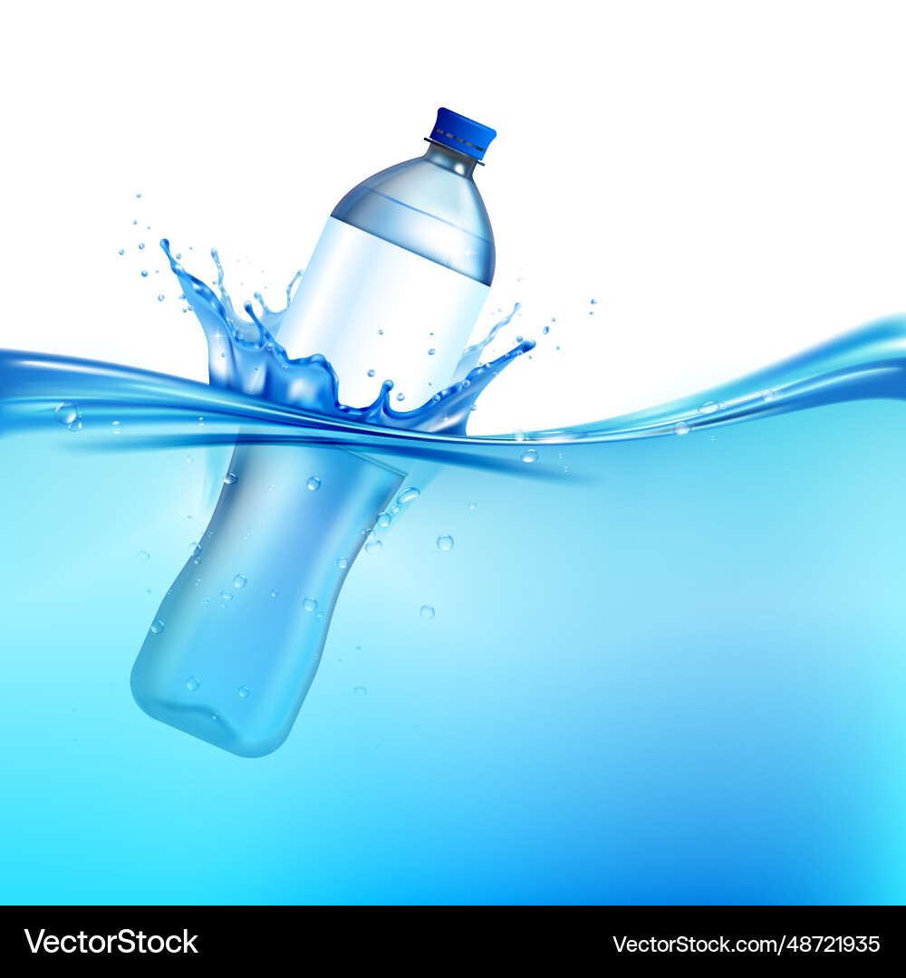 Water Splash Bottle vector image