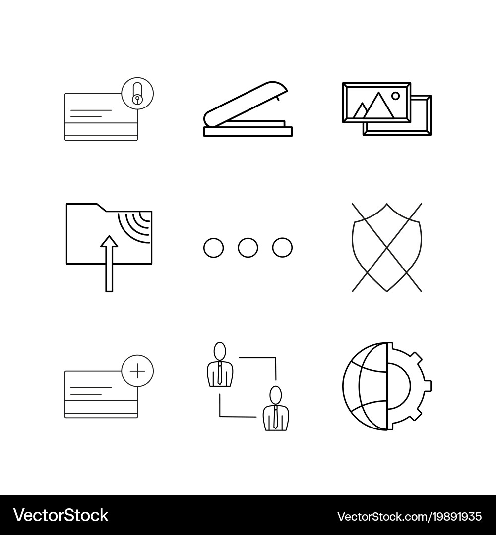 Web linear icon set simple outline icons vector image