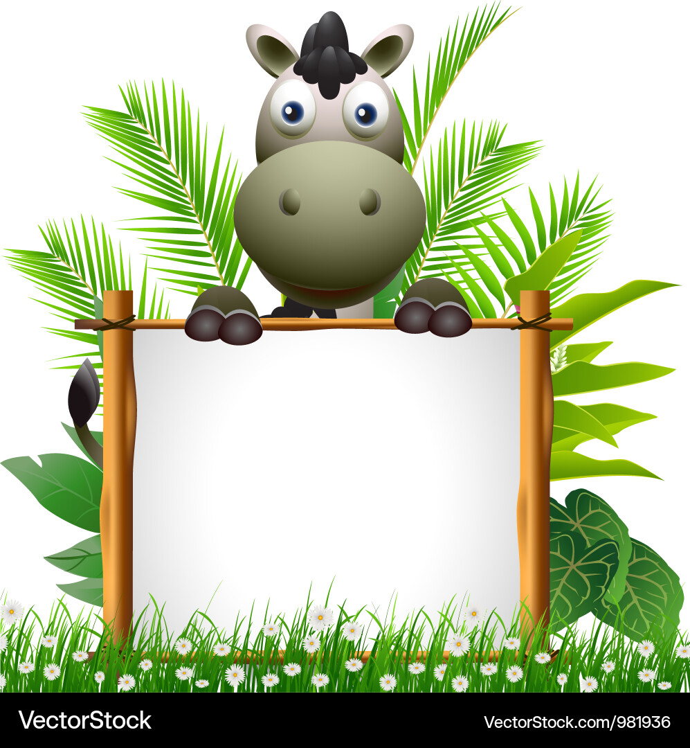Adorable Cartoon Donkey Vektorbild