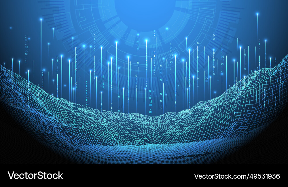 Big data abstract digital futuristic wireframe Big data abstract digital futuristic wireframe vector image