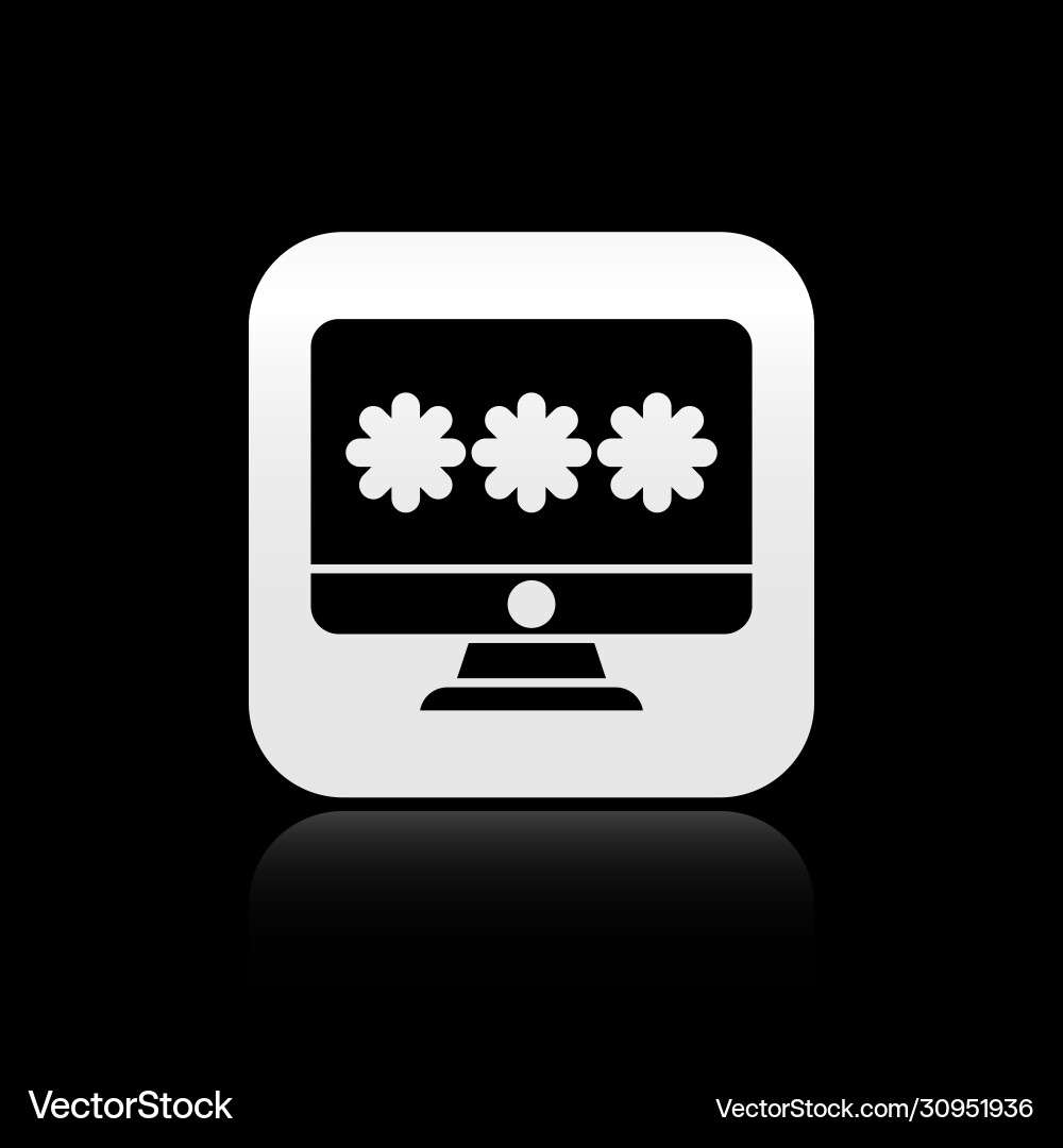 Black monitor with password notification icon Black monitor with password notification icon vector image