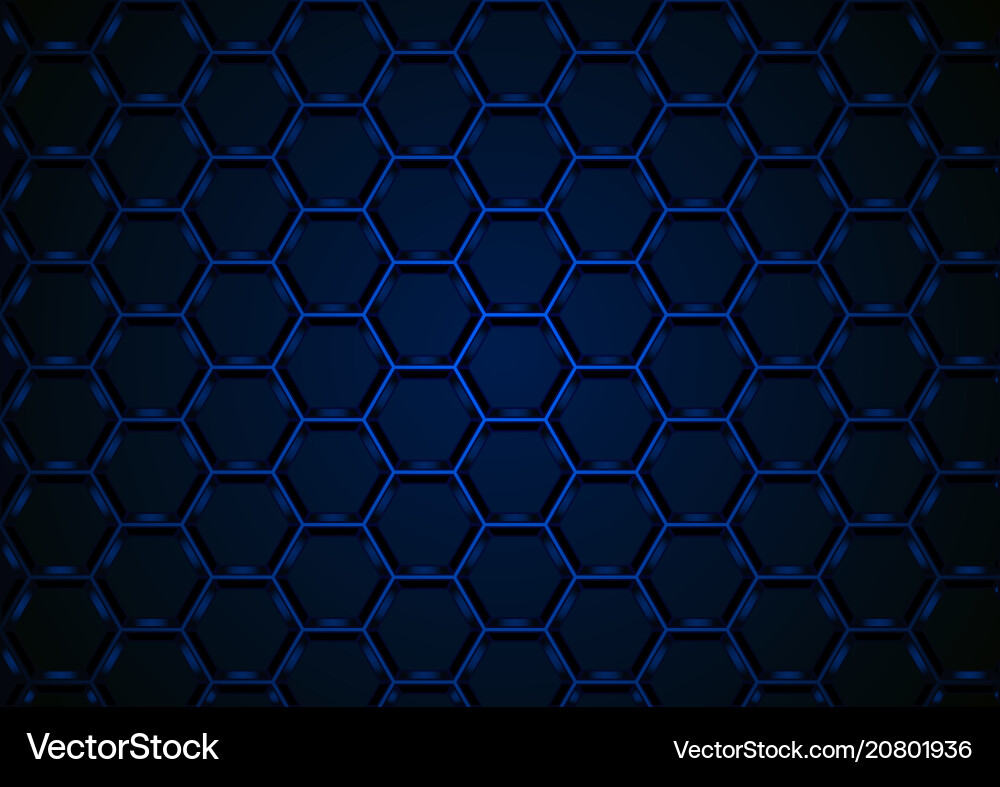 Blue Hexagonal Mesh Background vector image