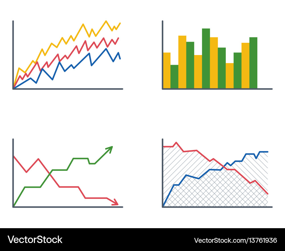 Business data graph analytics elements bar pie Business data graph analytics elements bar pie vector image