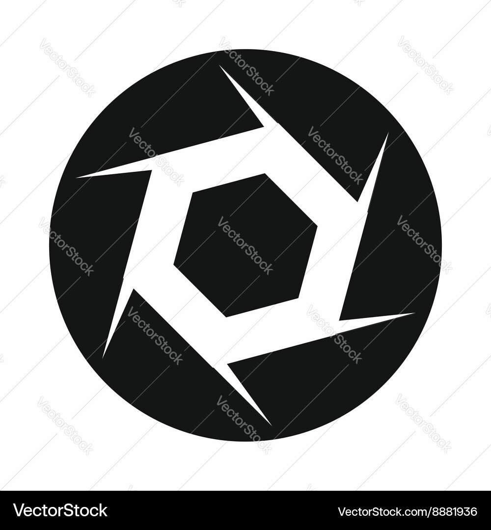 Camera shutter aperture icon simple style vector image