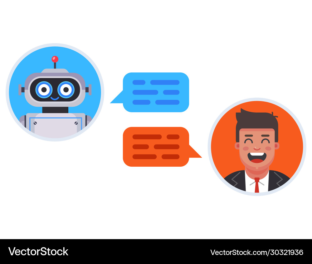 Chat bot automatically answers client question Vector Image