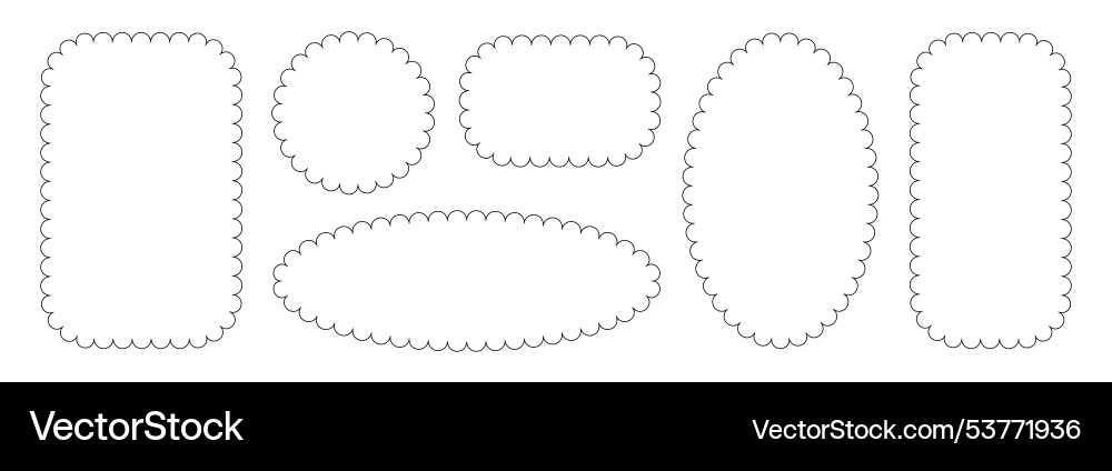 Circle and square scalloped frames edge Circle and square scalloped frames edge vector image