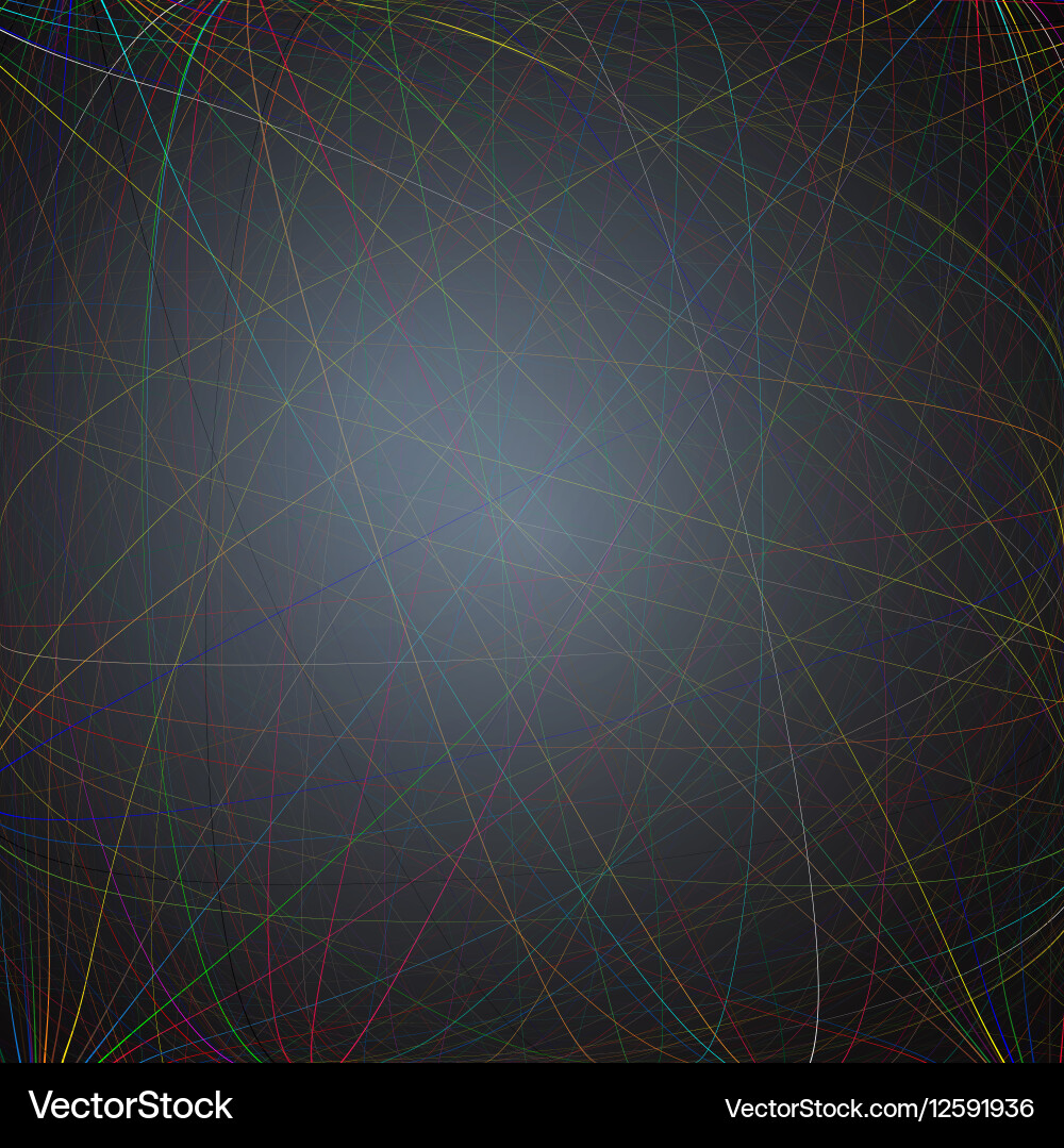 Dark background with colorful abstract lines Vector Image