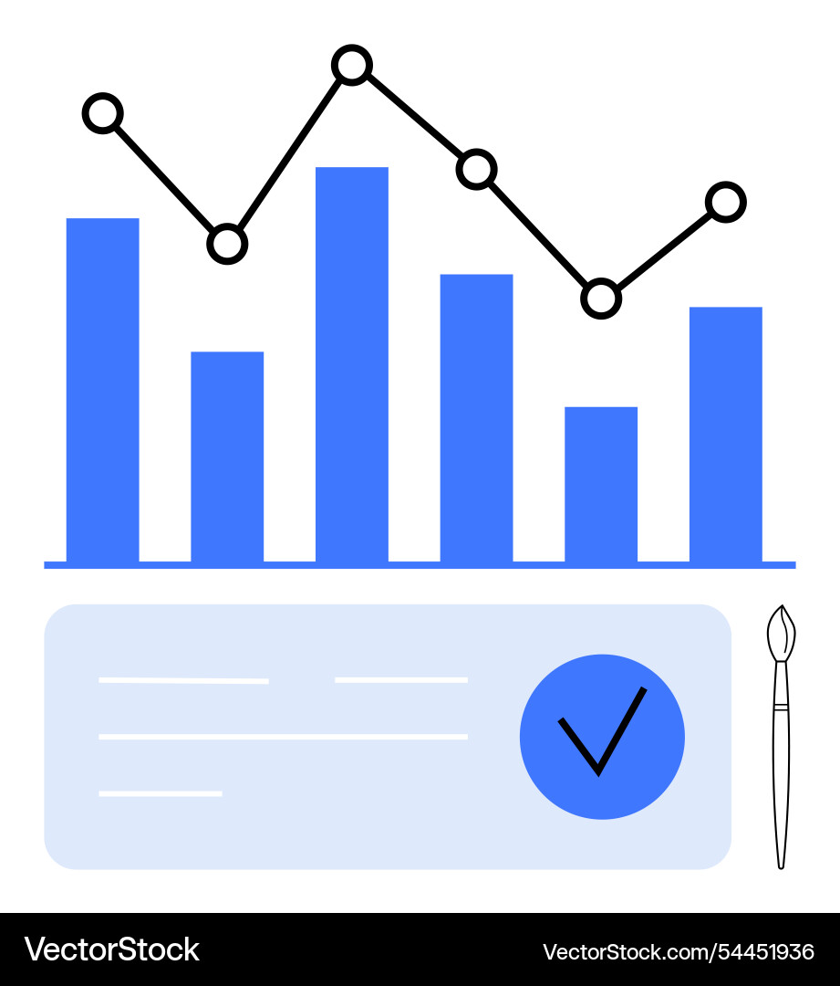 Data analytics and visualization with bar line Vector Image