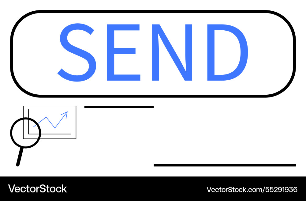 Digital communication concept with send button Digital communication concept with send button vector image