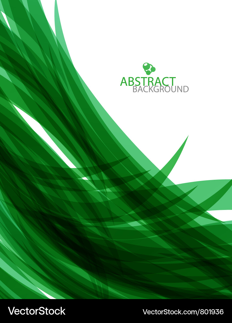 Dynamic Green Wave Abstract Background Vector Image