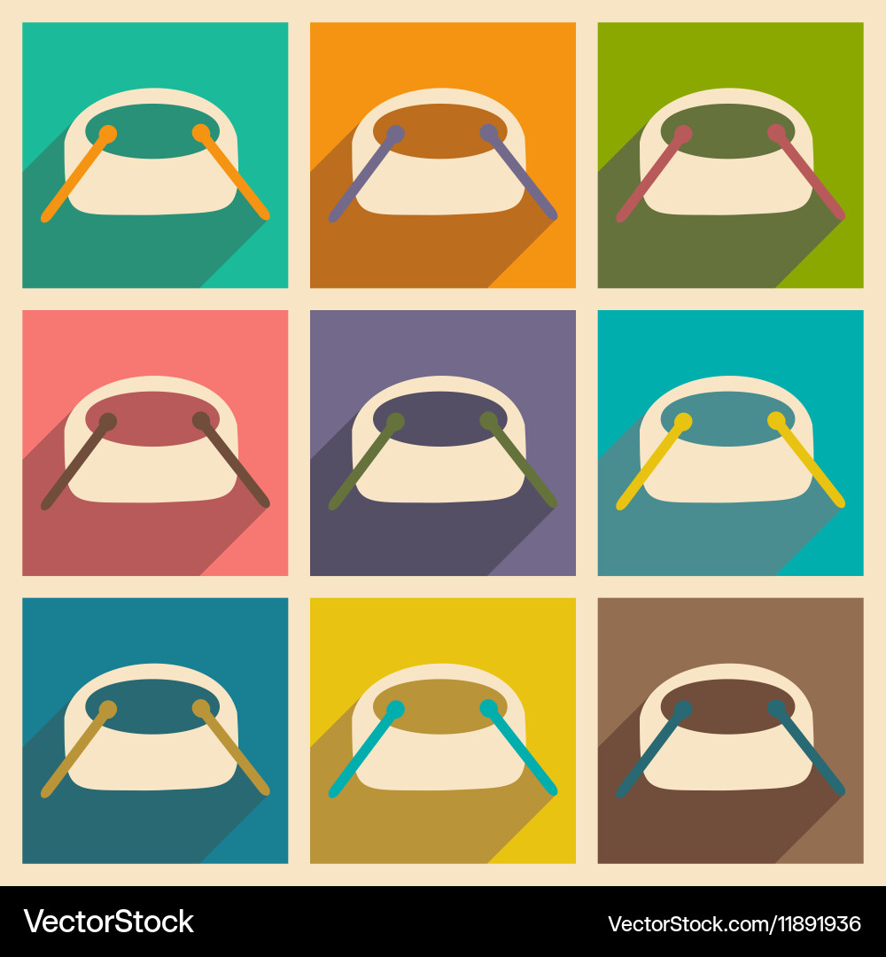 Flat with shadow concept and mobile application Vector Image