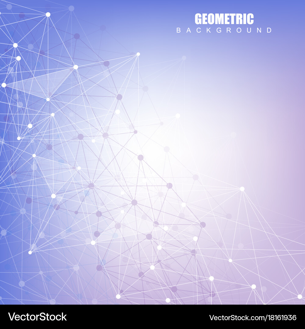 Geometric abstract background with connected line vector image