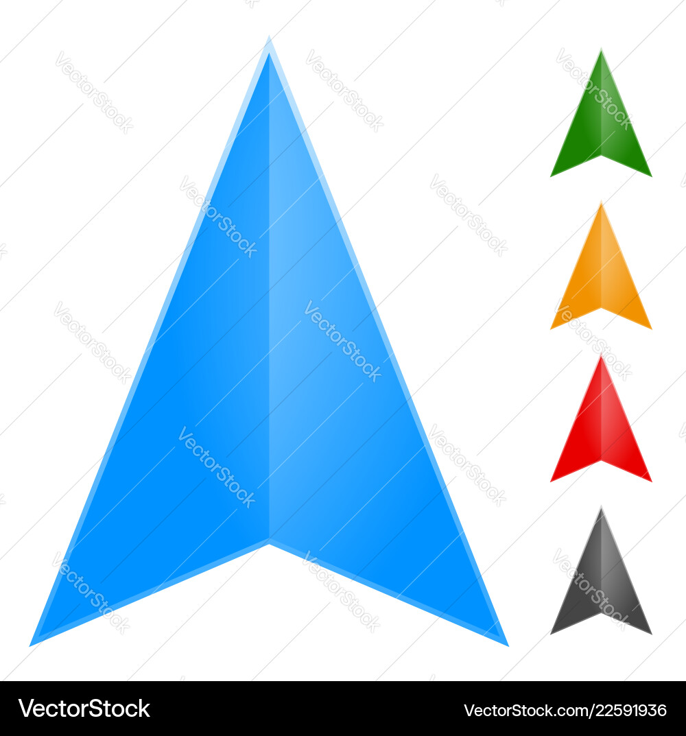 GPS Pointer Icon - 5 Color Variation vector image