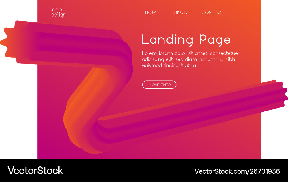 Gradient web landing page design Gradient web landing page design vector image